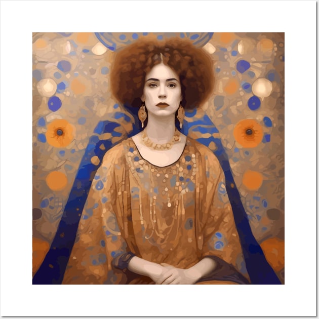 Portrait of a Lady with Gold Earrings After Klimt Wall Art by bragova